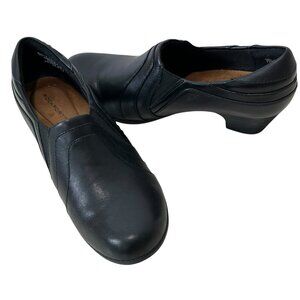 (9-242) Women's Black Leather Rockport Clog's Sz 7